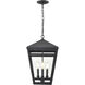 Seager 3 Light 12 inch Textured Black Outdoor Hanging Lantern